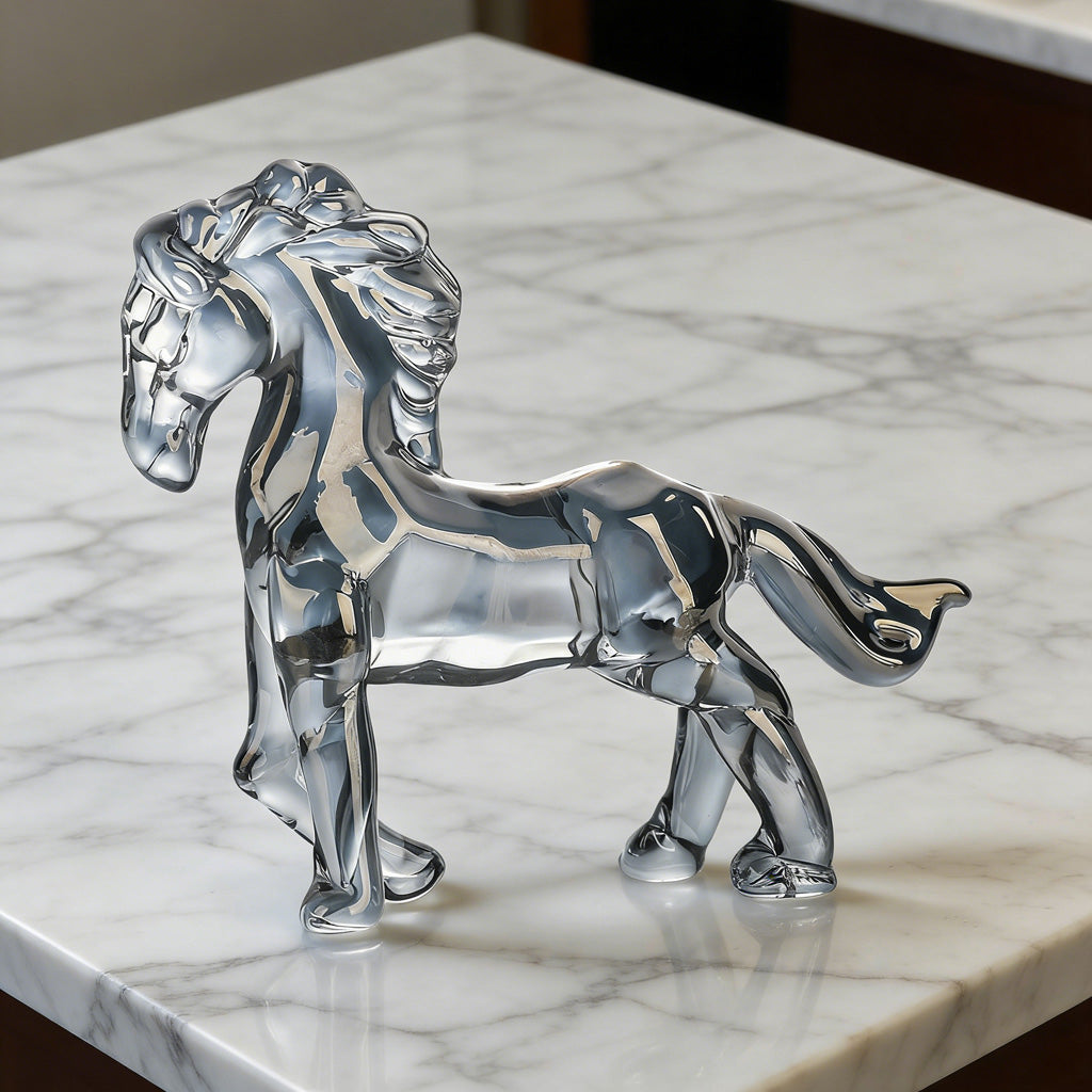 Handcrafted Crystal Glass Horse Ornament – Capturing Movement, Spirit, and Balance | Zen Ara Grove