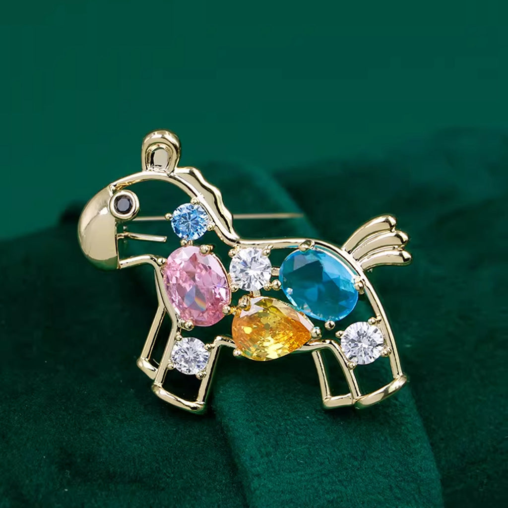 Swift Success – Horse Year Alloy Brooch Symbolizing Good Fortune | Zen Ara Grove