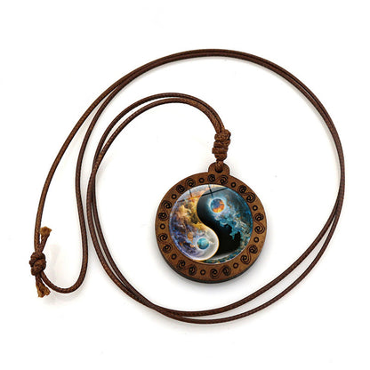 Limited Time Offer · Yin-Yang Galaxy Wood Necklace – Balance & Harmony | Zen Ara Grove