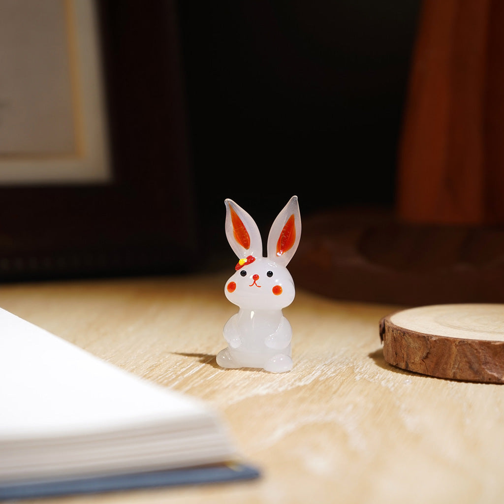 "Bunny Gathering"Handcrafted Glass Figurines – A Scene of Joy and Innocence  | Zen Ara Grove
