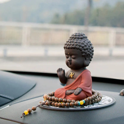 Purple Clay & Ceramic Meditating Buddha Statue – Elegant and Lifelike | Zen Ara Grove