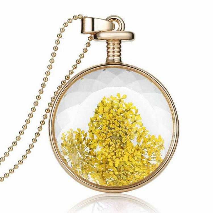 Round Real Flower Necklace – Nature’s Beauty, Forever Close | Zen Ara Grove