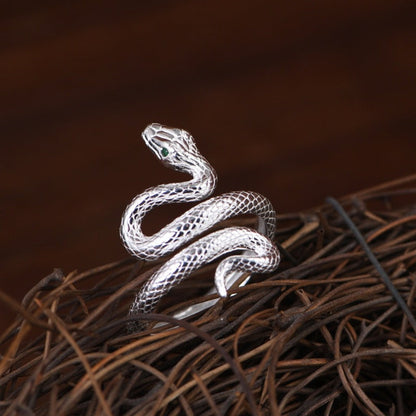S925 Silver Minimalist Snake Ring – Elegance & Transformation | Zen Ara Grove