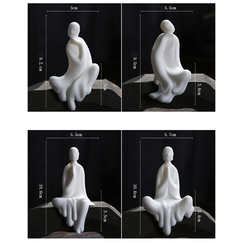 White Ceramic Formless Buddha Monk Figurine – Zen Serenity | Zen Ara Grove