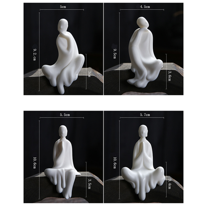 White Ceramic Formless Buddha Monk Figurine – Zen Serenity | Zen Ara Grove