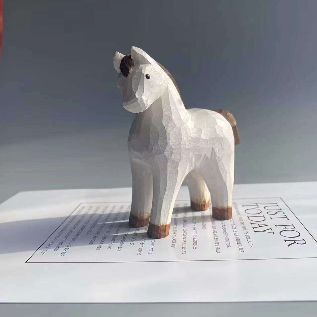 Hand-Carved Wooden Horse Figurine – Timeless Craft and Rustic Charm | Zen Ara Grove