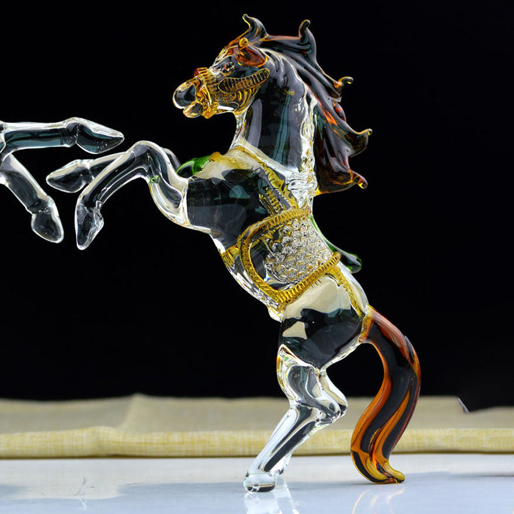 Colorful Crystal Glass Zodiac Horse Figurine – Symbol of Strength and Progress | Zen Ara Grove