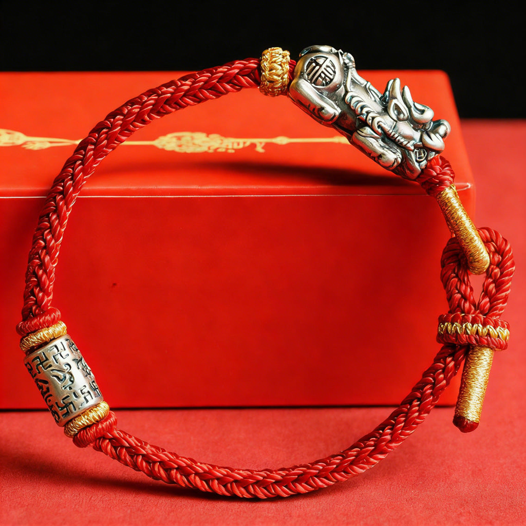 S925 Pixiu Red Rope Bracelet — Meaning of Prosperity | Zen Ara Grove