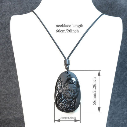 Obsidian Pendant of the Monkey King | Zen Ara Grove