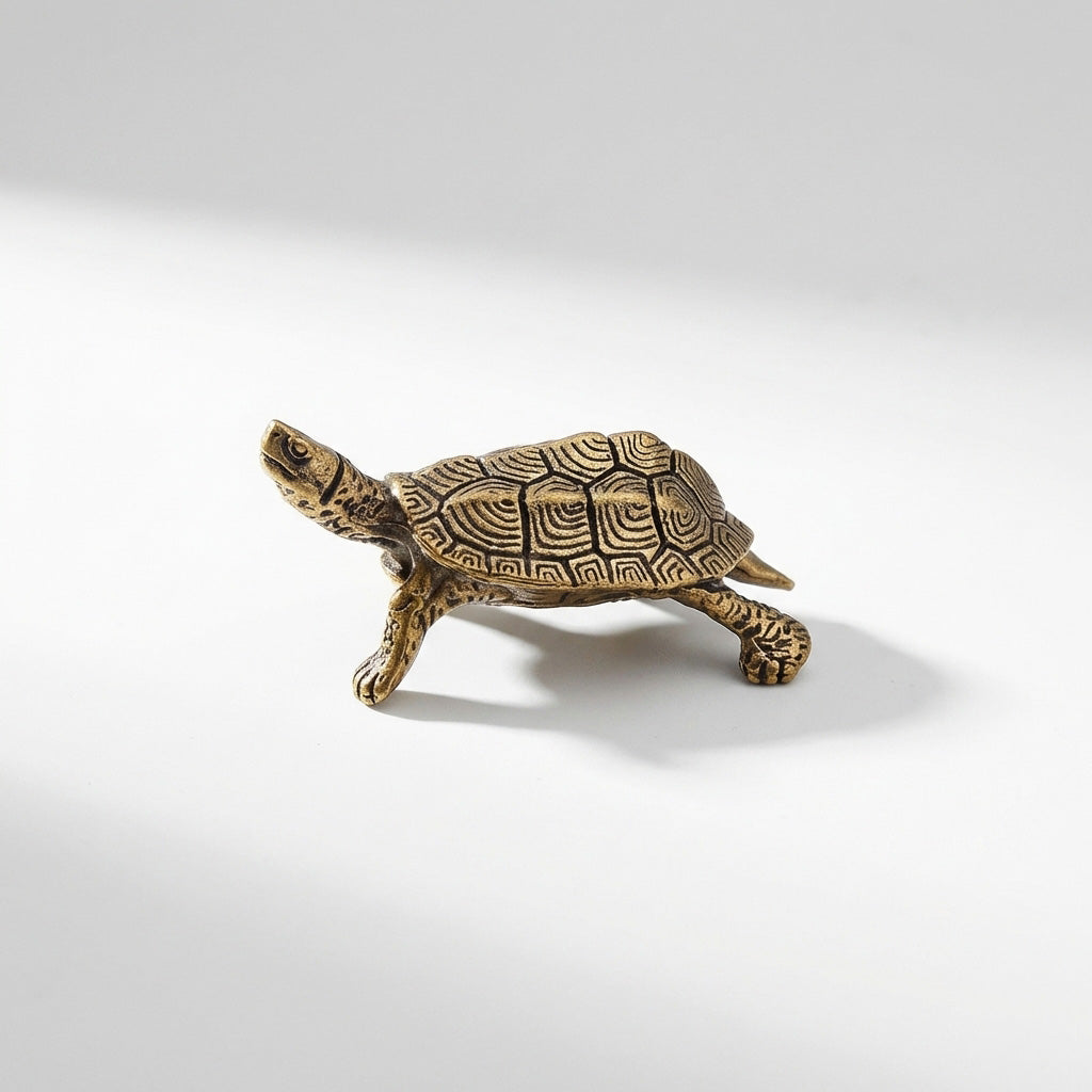 Handcrafted Brass Turtle Figurine Set – Symbols of Longevity, Protection & Good Fortune | Zen Ara Grove