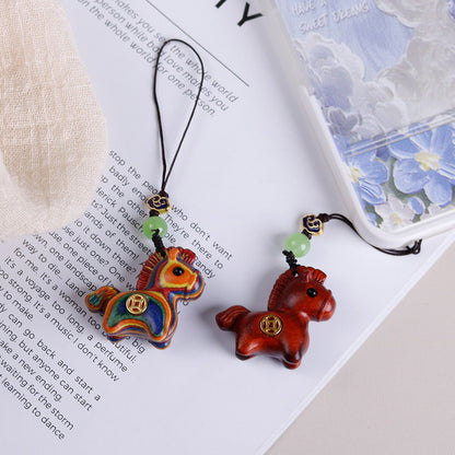 Handcrafted Wooden Horse Keychain –Luck & Protection | Zen Ara Grove