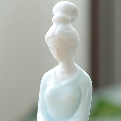 Oriental Classic Beauty Ceramic Figurine – Elegant Art for Home & Collection | Zen Ara Grove