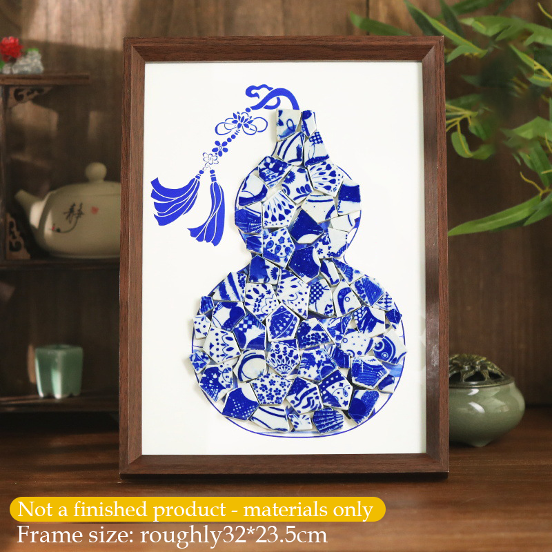 Handmade DIY Blue and White Porcelain Mosaic Ceramic Painting | Zen Ara Grove