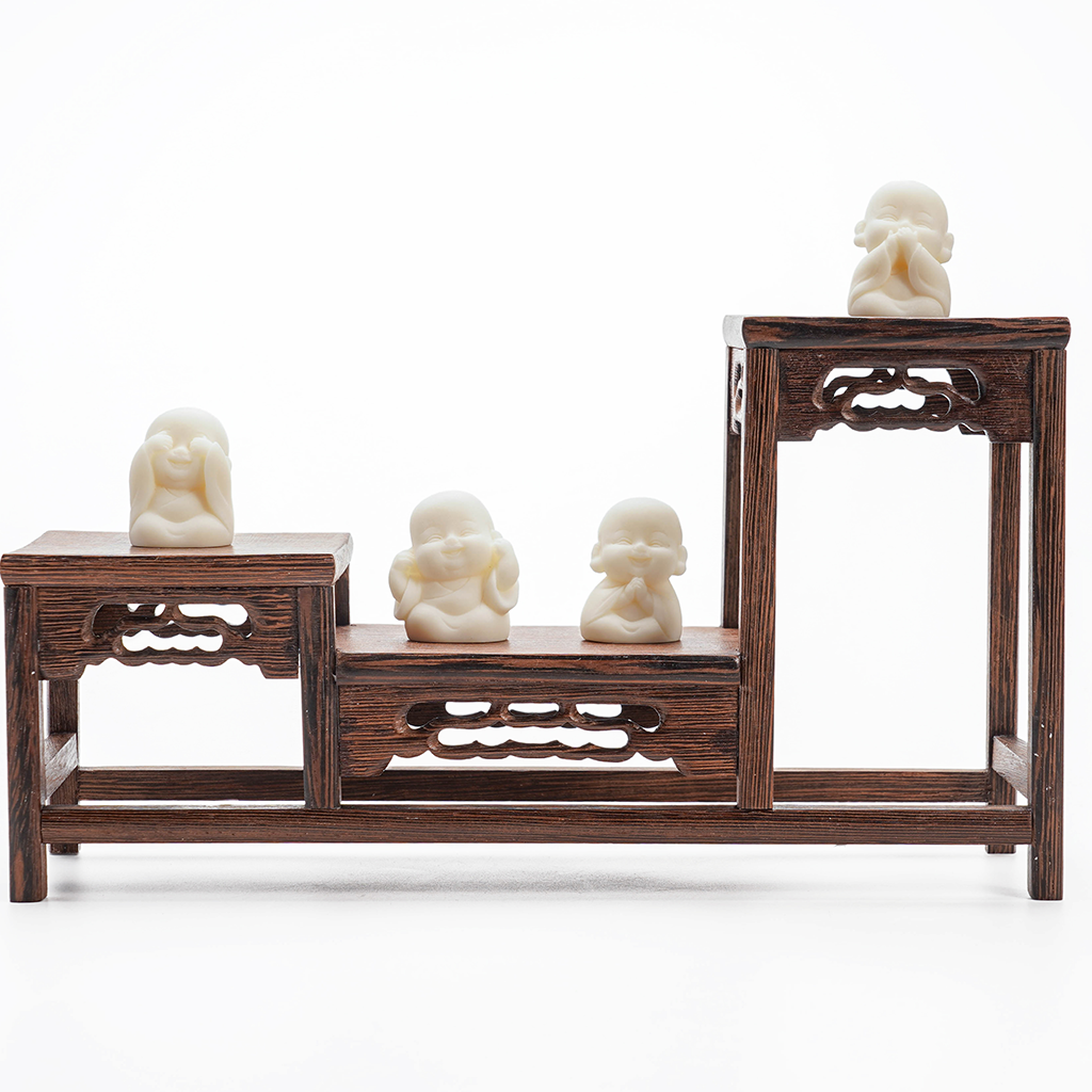 Limited Time Offer · Hand-Carved Tagua Nut "The Four Little Zen Monks" Figurines | Zen Ara Grove