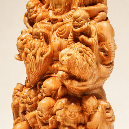 Handcrafted Eighteen Arhats Dragon and Tiger Taming Buddha Figurine – Strength & Protection | Zen Ara Grove