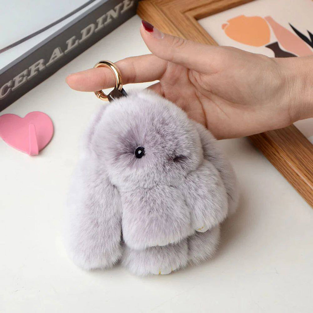 Fluffy Bunny Keychain – Symbol of Warm Blessing | Zen Ara Grove