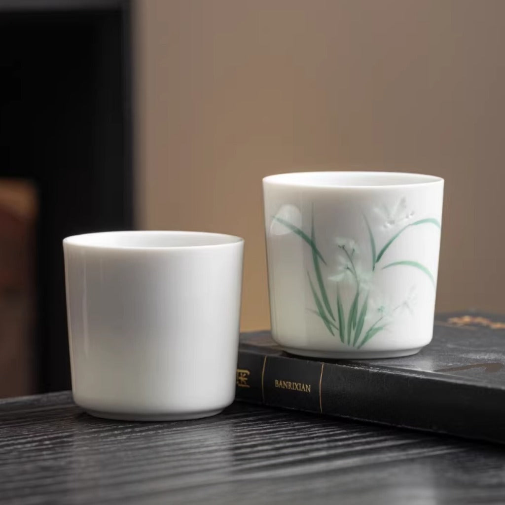 Hand-Painted Yingqing Translucent Porcelain Cup – Under-Glaze Artistry | Zen Ara Grove