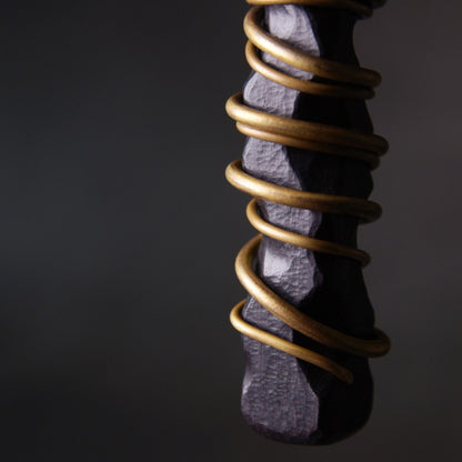 Zen Meditation Pendant – Ebony Wood Wrapped in Brass Wire | Zen Ara Grove