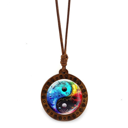 Limited Time Offer · Yin-Yang Galaxy Wood Necklace – Balance & Harmony | Zen Ara Grove
