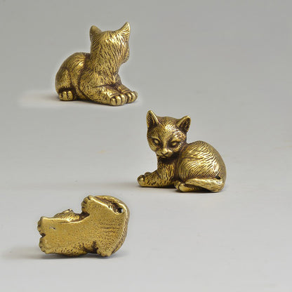 Little Brass Cat Charms – Playful Energy in Pocket-Sized Art | Zen Ara Grove