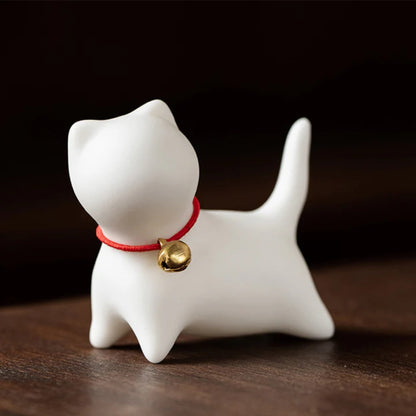 Mini Small Cute Cat Tea Pet Ceramic Home Desk Figurine Decoration | Zen Ara Grove