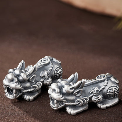 Lucky Wealth Bracelet – Natural Tiger Eye & Agate with Silver Pixiu | Zen Ara Grove