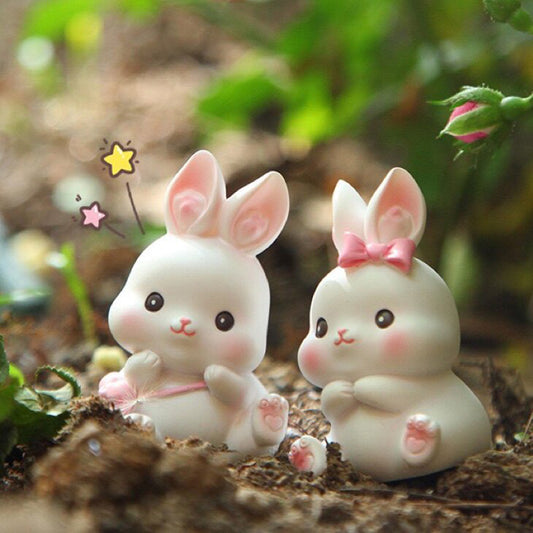 Easter Kawaii Bunny Figurine Set – Symbol of Hope & Renewal | Zen Ara Grove
