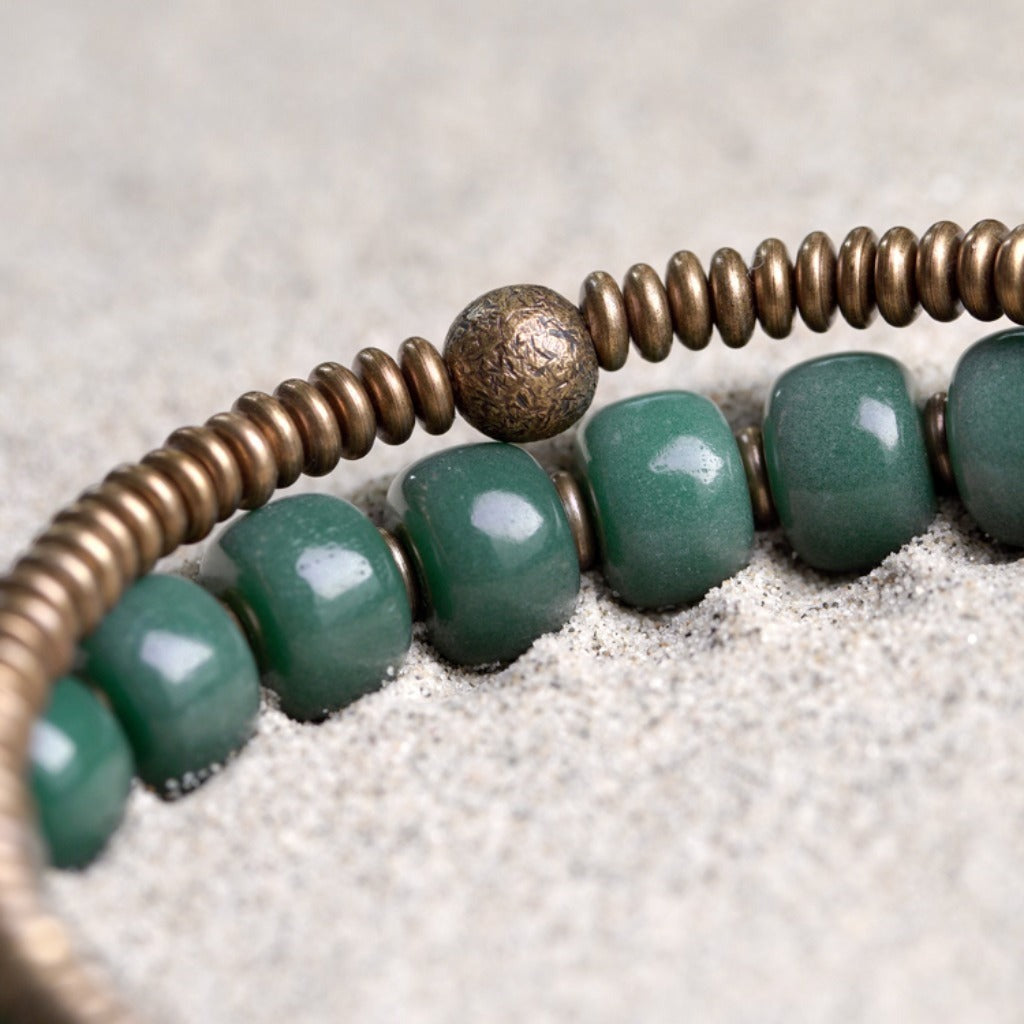 Vintage Ethnic Green Bodhi Root Bracelet | Zen Ara Grove