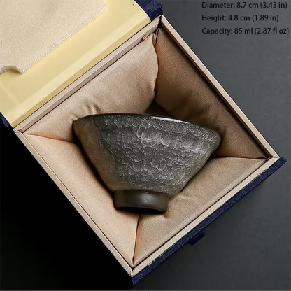 Handcrafted Ceramic Teacup with Unique Ice Crack Pattern | Zen Ara Grove