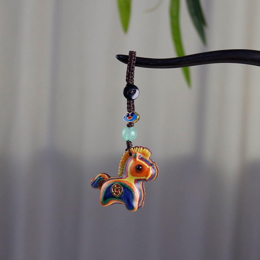 Handcrafted Wooden Horse Keychain –Luck & Protection | Zen Ara Grove