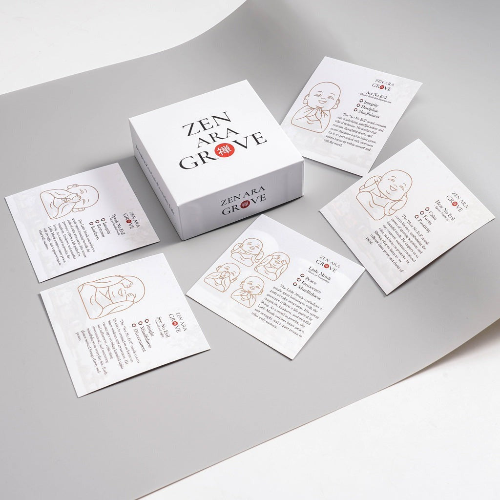 Green Sandstone"The Meaning Behind the Pose of the Monks"— Meaning Card Set | Zen Ara Grove