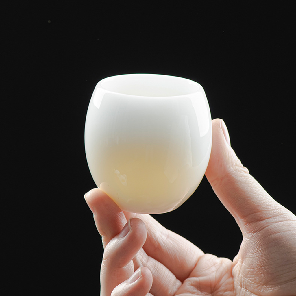 Handmade Ice Jade Egg-Shaped Porcelain Teacup – A Vessel for Clarity, Balance, and Joy | Zen Ara Grove