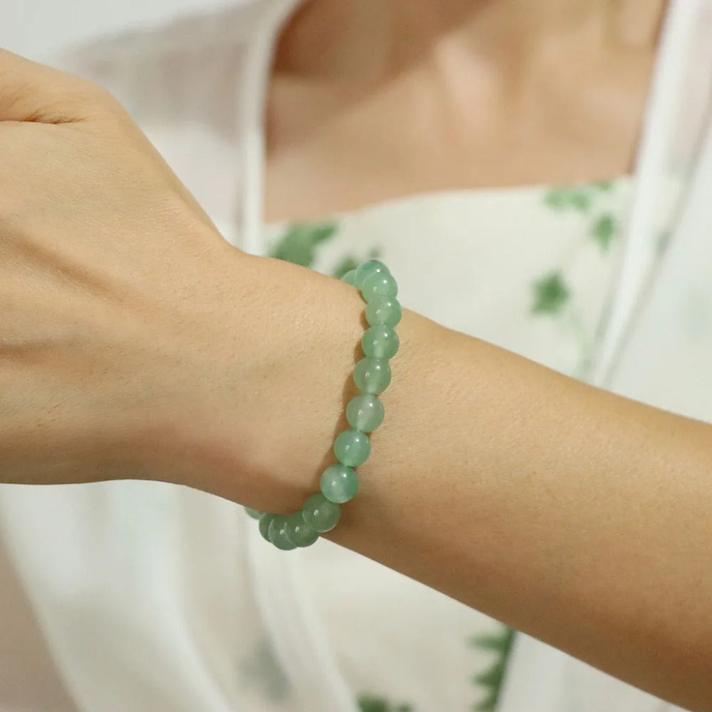 Crystal Beaded Bracelet with Elastic Cord – Handmade Design | Zen Ara Grove
