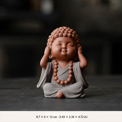 Ceramic "Four No Evils" Buddha Statue Set – Symbols of Mindfulness, Compassion, and Peace | Zen Ara Grove