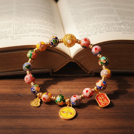 $9.99 LIMITED TIME OFFER Feng Shui Cloisonné Prosperity Bracelet | Zen Ara Grove