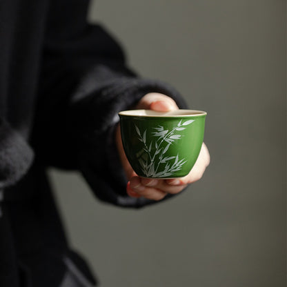 Hand-Painted Orchid Ceramic Tea Cup | Zen Ara Grove