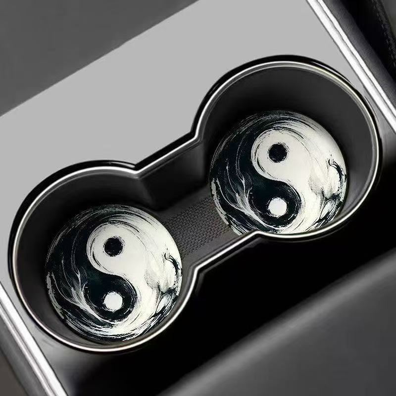 $9.99 LIMITED TIME OFFER Dual Tai Chi Yin Yang Design Car Coasters Bringing Harmony to Your Drive | Zen Ara Grove