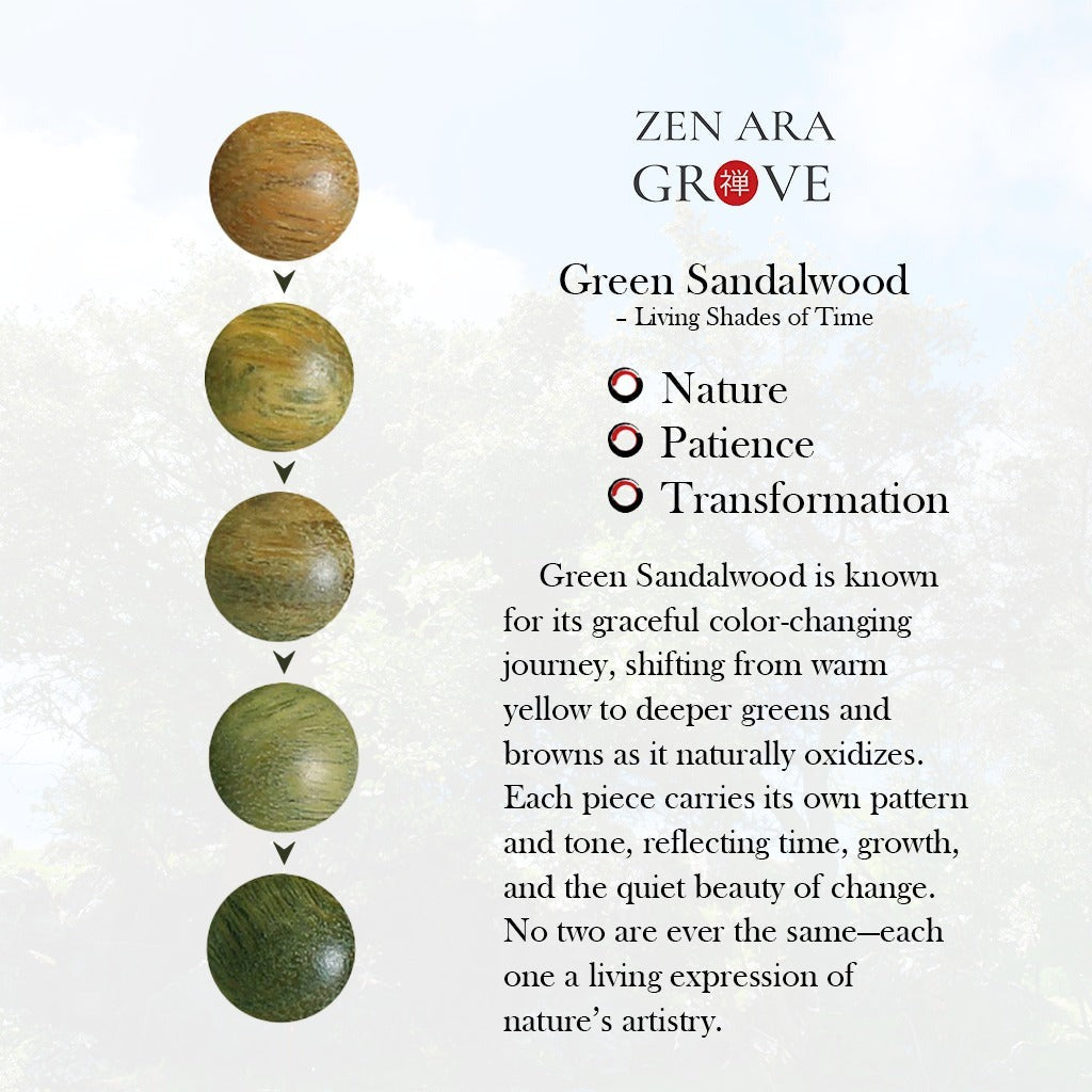 Green Sandalwood 108 Beads Mala｜Zen Ara Grove