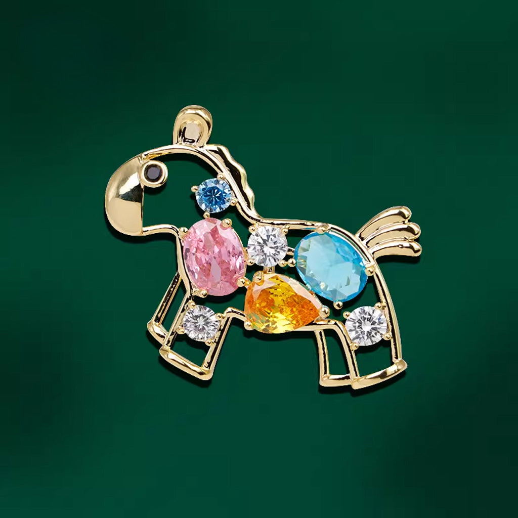 Swift Success – Horse Year Alloy Brooch Symbolizing Good Fortune | Zen Ara Grove
