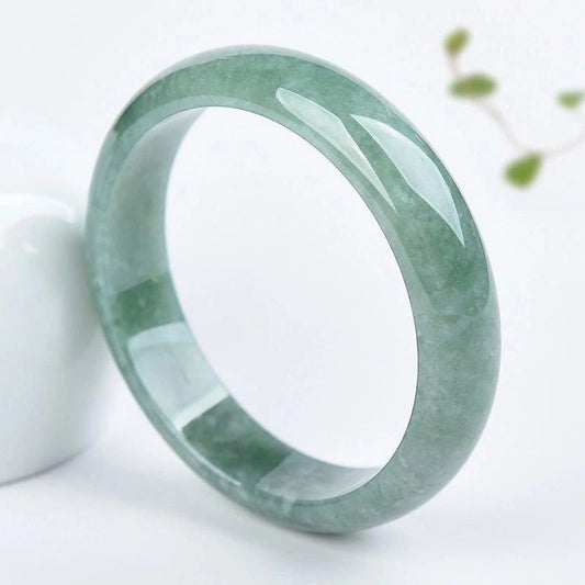 Limited Time Offer · Serenity Guardian – Misty Green Jade Bangle | Zen Ara Grove