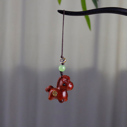Handcrafted Wooden Horse Keychain –Luck & Protection | Zen Ara Grove