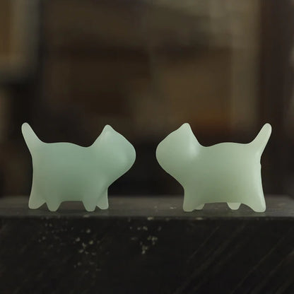 TODAY ONLY! 2Pcs Mini Cute Cat Glowstone Luminous Lucky Cat Energy Decoration | Zen Ara Grove