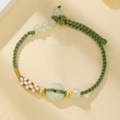 Hetian Jade Peace Circle Bracelet – Classic Handwoven Design | Zen Ara Grove
