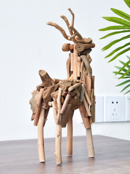 Zen-Inspired Handcrafted Solid Wood Deer Ornament | Zen Ara Grove