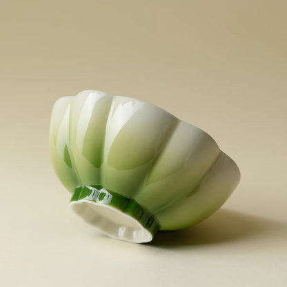 Pastel Ceramic Cup with Hand‑Painted Wisteria – Gentle Green Ombre Elegance | Zen Ara Grove