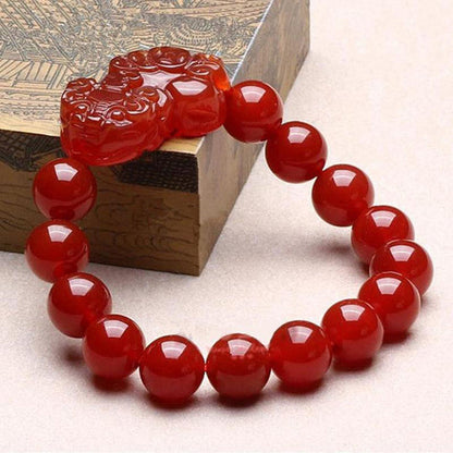 Red Agate Pixiu Bracelet – Blessing of Wealth | Zen Ara Grove