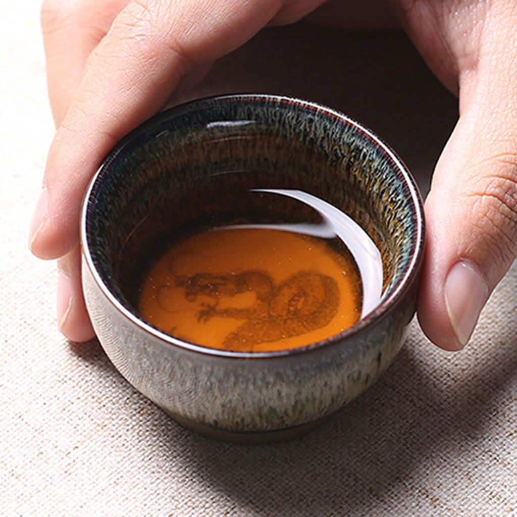 Handcrafted Kiln‑Change Ceramic Teacup with Zodiac Animal Motifs for Good Fortune | Zen Ara Grove