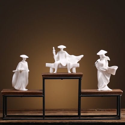 Kung Fu Spirit Ceramic Figurine – Calm Strength, Silent Power | Zen Ara Grove