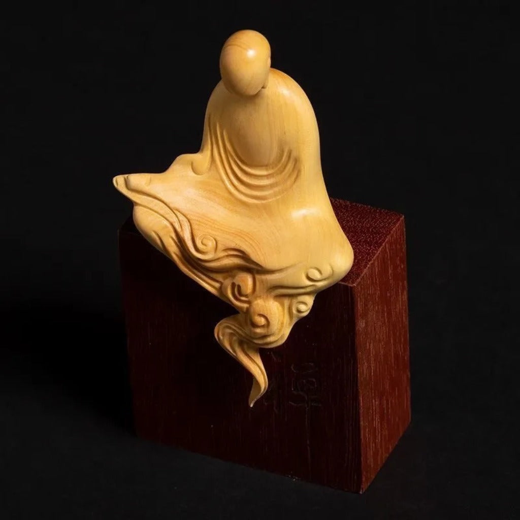 Handcrafted Wooden Faceless Buddha – Embracing Zen Spirit & Inner Peace | Zen Ara Grove