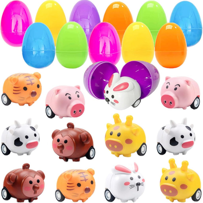 Easter Surprise Egg Animal Pull‑Back Car Toy Set – Fun Blind Box Gifts for Children | Zen Ara Grove